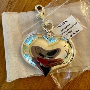 Clare V Grande Mylar Heart Fob NWT retail $125